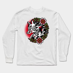 Traditional Horses Tattoo Piece Long Sleeve T-Shirt